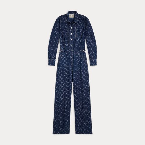 Combinaison à motif coton et lin indigo - RRL - Modalova