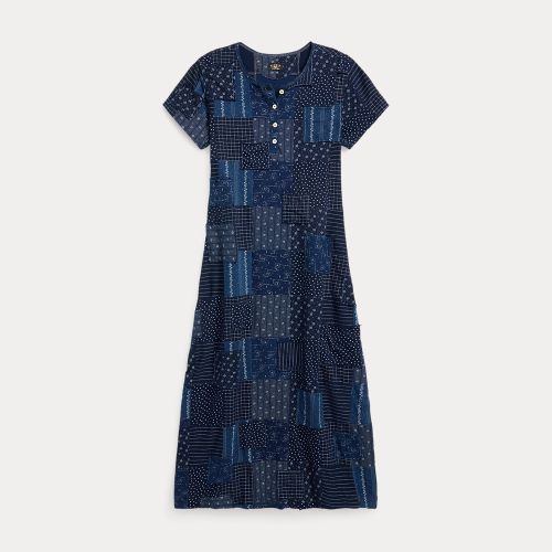 Robe col tunisien à patchwork indigo - RRL - Modalova