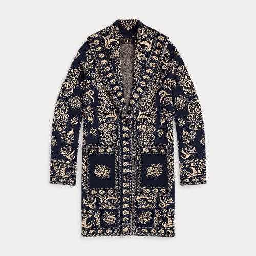 Cardigan long jacquard de laine et coton - RRL - Modalova