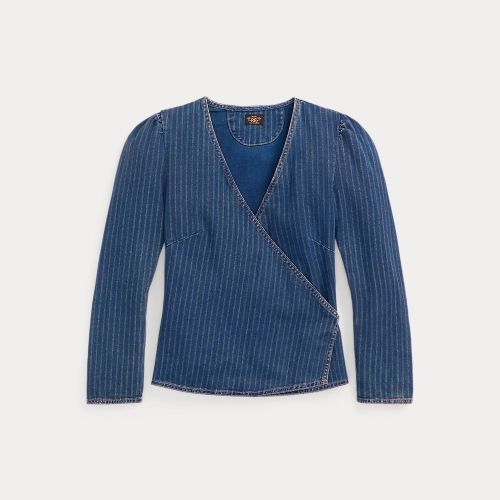 Haut cache-cœur rayé en denim indigo - RRL - Modalova