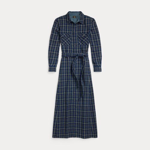 Robe-chemise écossaise indigo - RRL - Modalova
