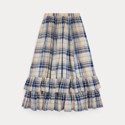 Jupe écossaise indigo en voile de coton - RRL - Modalova