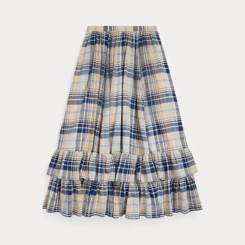 Jupe écossaise indigo en voile de coton - RRL - Modalova