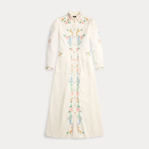 Robe western brodée en satinette - RRL - Modalova