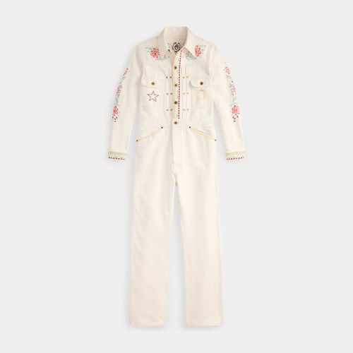 Combinaison brodée denim de coton et lin - RRL - Modalova