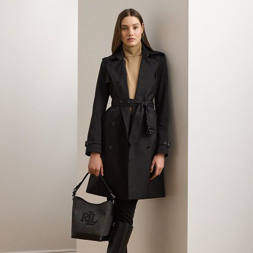 Petite - Trench-coat croisé en coton mélangé - Lauren Petite - Modalova