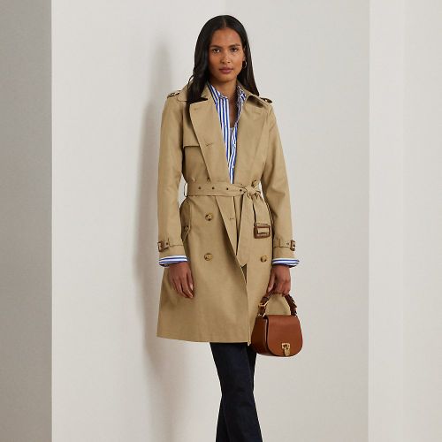 Petite - Trench-coat croisé en coton mélangé - Lauren Petite - Modalova