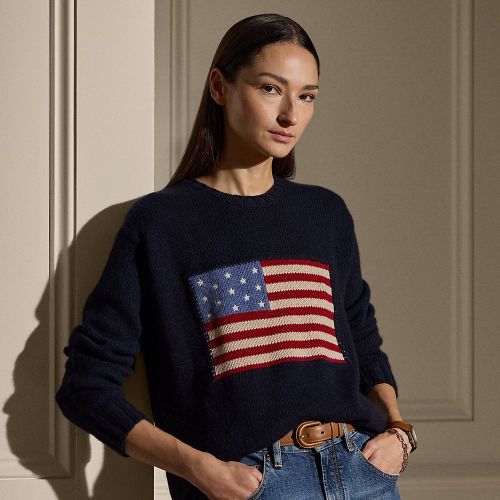 Pull col rond à drapeau en cachemire - Collection - Modalova
