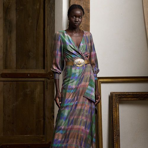 Robe Saundra à motif en soie habotai - Collection - Modalova