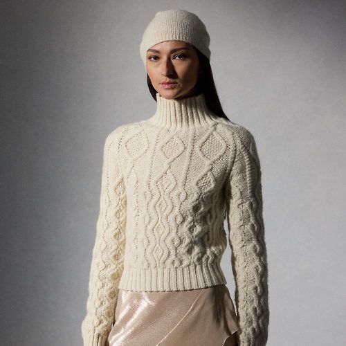 Pull col entonnoir tricot Aran cachemire - Collection - Modalova