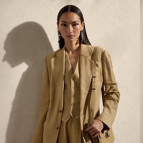 Veste Russell en sergé de soie et de lin - Collection - Modalova