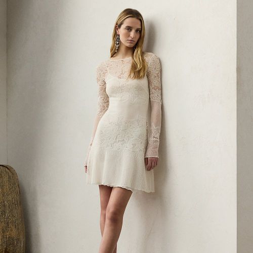 Robe-pull en soie et dentelle - Collection - Modalova
