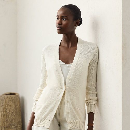 Pull cardigan col en V en jersey de soie - Collection - Modalova