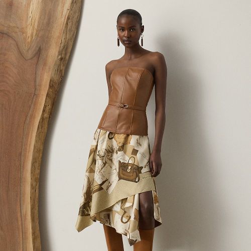 Jupe Glenn à motif journal sergé de soie - Collection - Modalova