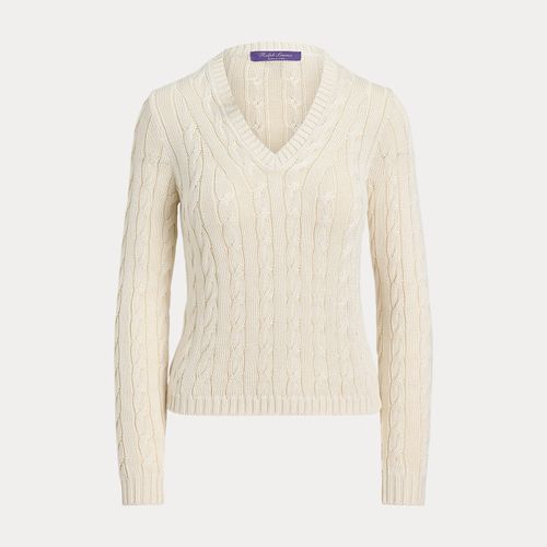 Pull col en V torsadé en soie - Collection - Modalova