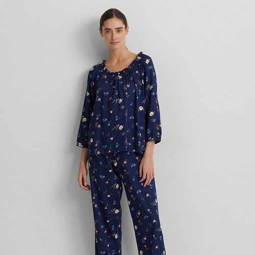 Pyjama fleuri satinette de coton mélangé - Lauren - Modalova