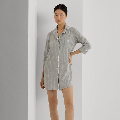 Chemise de nuit rayée en jersey de coton - Lauren - Modalova