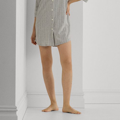 Chemise de nuit rayée en jersey de coton - Lauren - Modalova