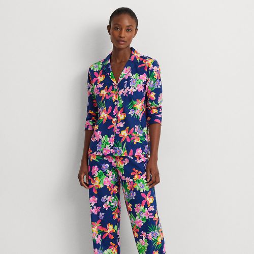 Pyjama fleuri en linon de coton mélangé - Lauren - Modalova