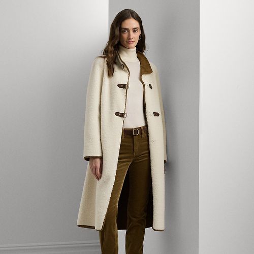 Manteau col cheminée fausse peau lainée - Lauren - Modalova