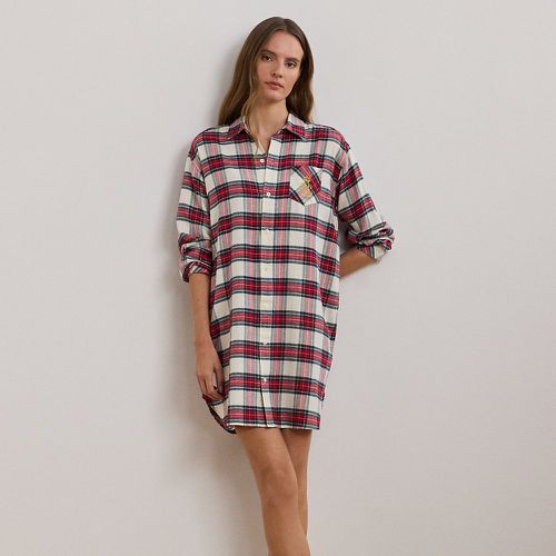 Chemise de nuit écossaise sergé chevrons - Lauren - Modalova