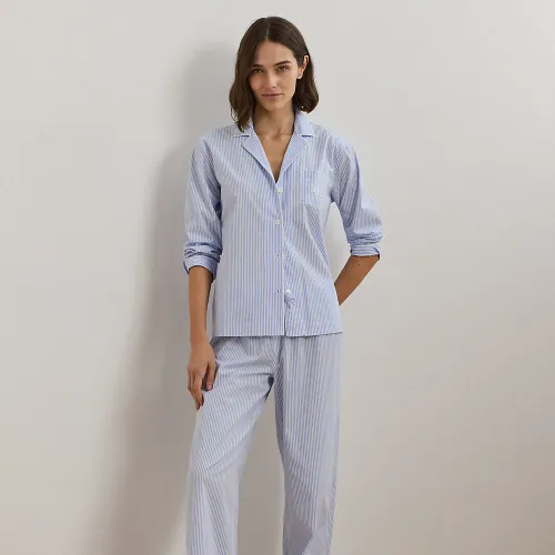 Pyjama rayé en popeline de coton - Lauren - Modalova