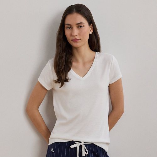 T-shirt de nuit col en V coton - Lauren - Modalova