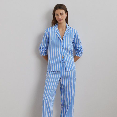 Pyjama rayé à logo en satinette - Lauren - Modalova