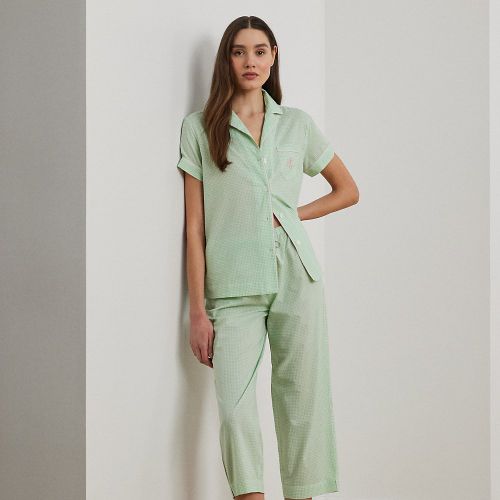 Pyjama 7/8 à motif vichy en linon - Lauren - Modalova
