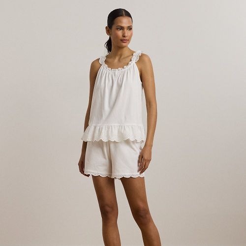 Pyjama boxer volanté à broderie anglaise - Lauren - Modalova