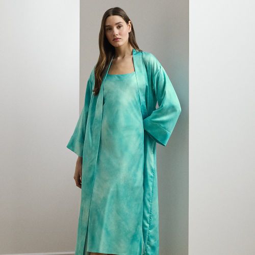 Chemise de nuit satin à motif décoloré - Lauren - Modalova