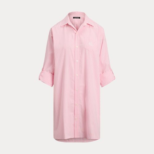 Chemise de nuit rayée en popeline - Lauren - Modalova