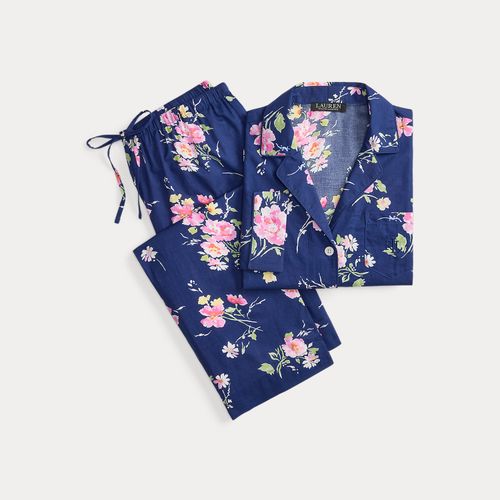 Pyjama fleuri en linon de coton mélangé - Lauren - Modalova
