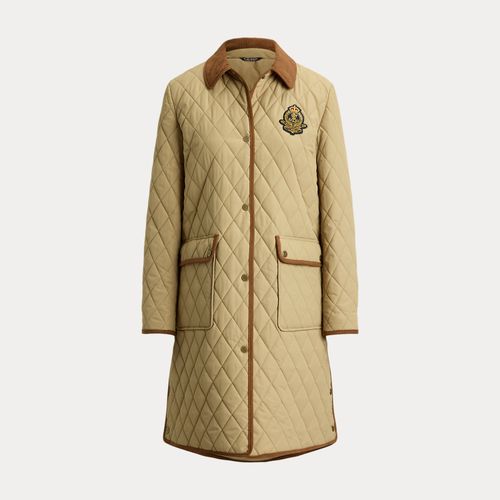 Veste matelassée écusson velours côtelé - Lauren - Modalova