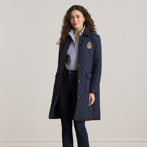 Veste matelassée écusson velours côtelé - Lauren - Modalova