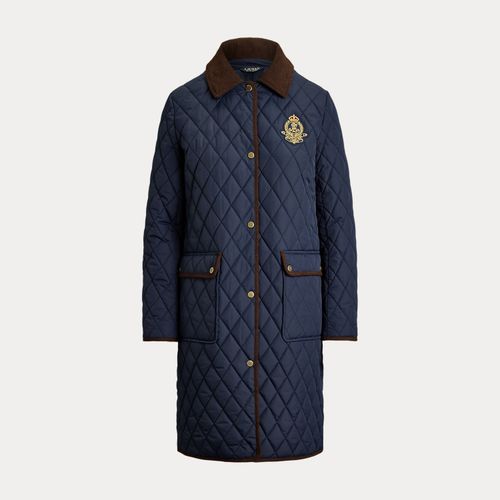 Veste matelassée écusson velours côtelé - Lauren - Modalova