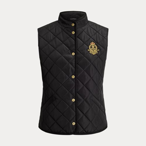 Gilet matelassé à écusson en velours - Lauren - Modalova