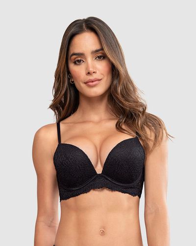 Soutien-gorge double push-up à décolleté profond en dentelle - Lumar by Leonisa - Modalova