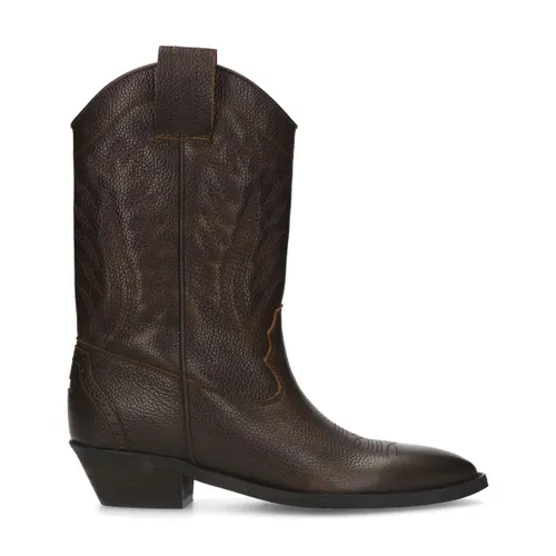 Santiags en cuir - marron - Sacha - Modalova