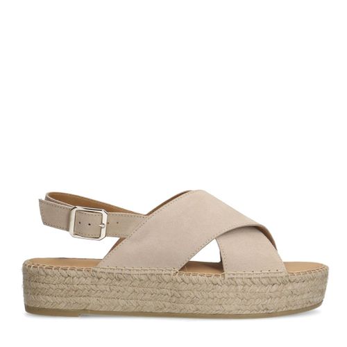 Sandales daim à plateforme - beige - Sacha - Modalova