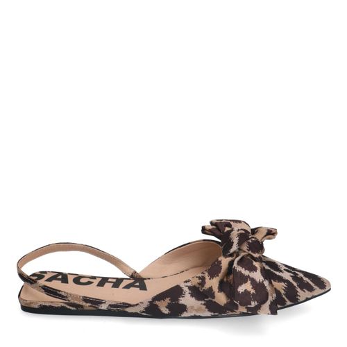 Slingbacks léopard avec nœud - Sacha - Modalova