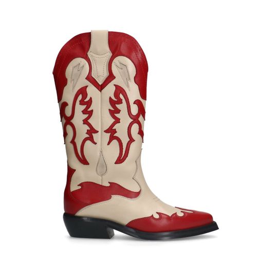 Santiags en cuir avec détails - rouge - Sacha - Modalova