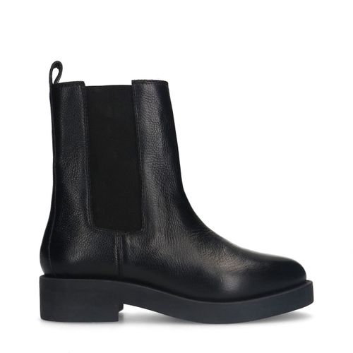 Bottines chelsea en cuir - noir - Sacha - Modalova