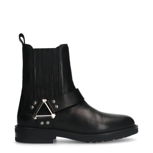 Bottes motardes en cuir - noir - Sacha - Modalova