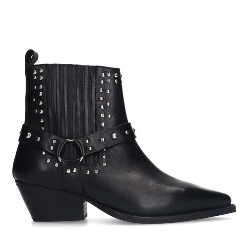 Bottines western avec clous en cuir - noir - Sacha - Modalova