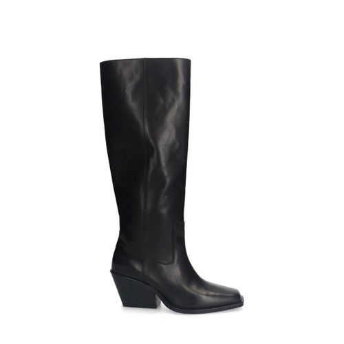 Bottes hautes en cuirà talon - noir - Sacha - Modalova