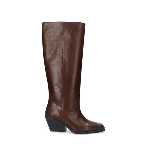 Bottes hautes en cuirà talon - marron - Sacha - Modalova