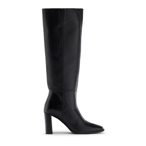 Bottes hautes en cuir à talon - noir - Sacha - Modalova