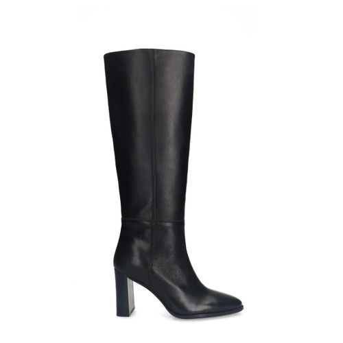 Bottes hautes en cuirà talon - noir - Sacha - Modalova