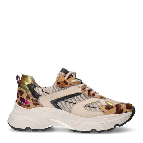 Baskets en cuir léopard avec détails multicolores - Sacha - Modalova